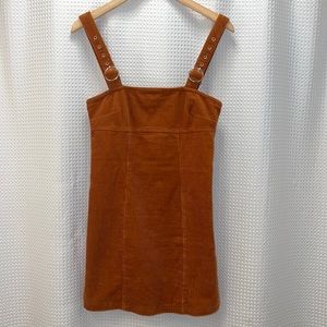 Forever 21 Rust Corduroy Overall Mini Dress